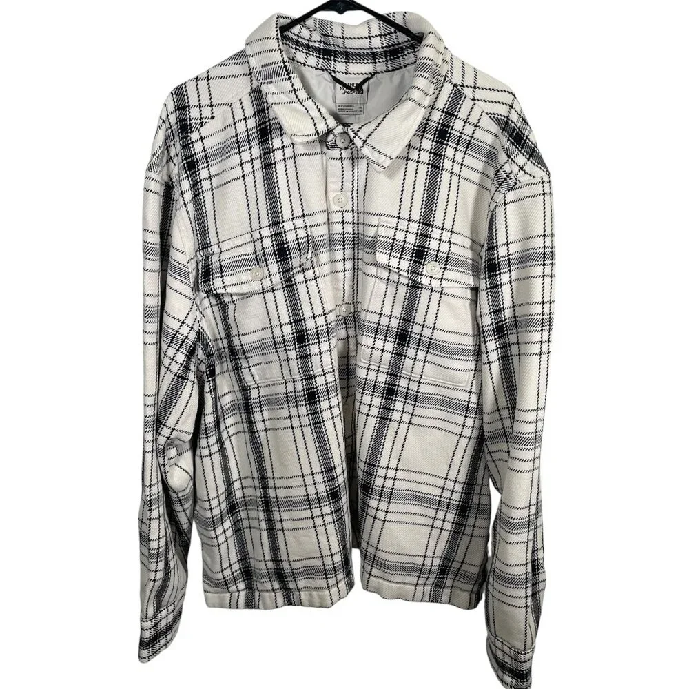 The North Face Valley Twill Utility Shacket Mens XXL Button Lined Plaid New NWT